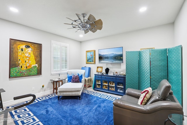 435 Tree Side Ln, Ponte Vedra, FL 32081 - sitting room with ceiling fan and recessed lighting