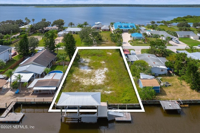 6334 Salado Rd, Saint Augustine, FL 32080 - aerial perspective of suburban area featuring a nearby body of water and property parcel outlined