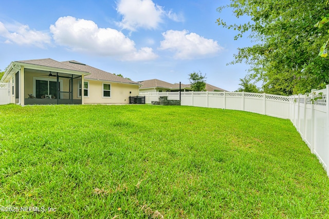 141 Balmoral Castle Dr, Saint Johns, FL 32259 - fenced backyard with ceiling fan and a sunroom