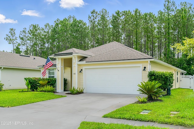 141 Balmoral Castle Dr, Saint Johns, FL 32259 - ranch-style house with driveway, an attached garage, and roof with shingles