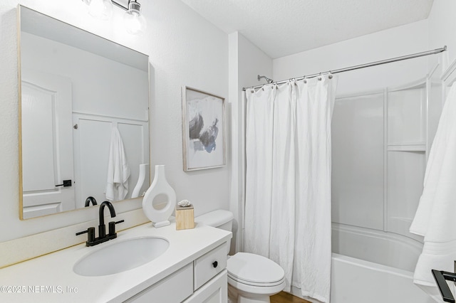 141 Balmoral Castle Dr, Saint Johns, FL 32259 - full bath featuring vanity, shower / bath combination with curtain, and a textured ceiling