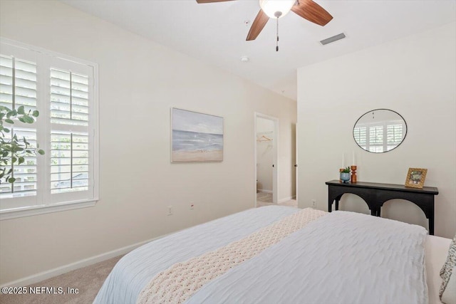 215 Bayberry Cir Unit 601, Saint Augustine, FL 32086 - carpeted bedroom with baseboards and ceiling fan