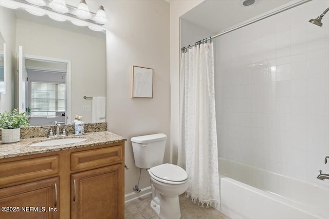215 Bayberry Cir Unit 601, Saint Augustine, FL 32086 - full bath with vanity, shower / bath combo, and tile patterned flooring