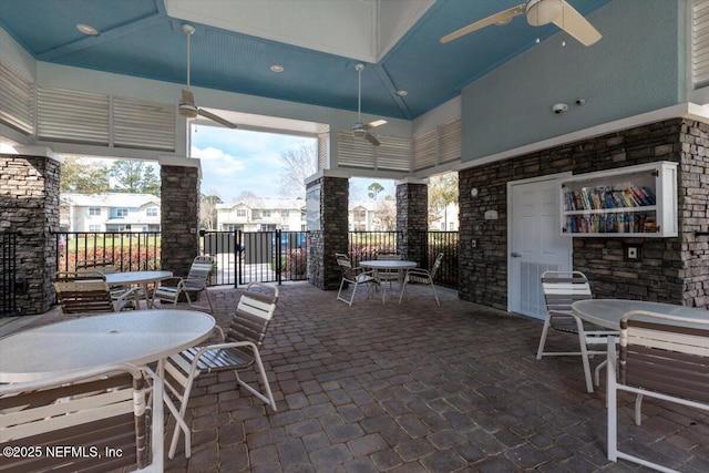 215 Bayberry Cir Unit 601, Saint Augustine, FL 32086 - view of patio / terrace featuring ceiling fan and outdoor dining space