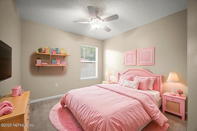 268 Southlake Dr, Saint Augustine, FL 32092 - carpeted bedroom featuring a textured ceiling and a ceiling fan
