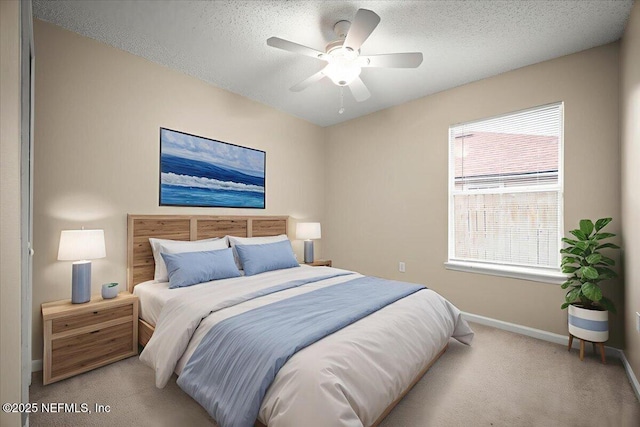 268 Southlake Dr, Saint Augustine, FL 32092 - bedroom featuring light carpet, a textured ceiling, and a ceiling fan