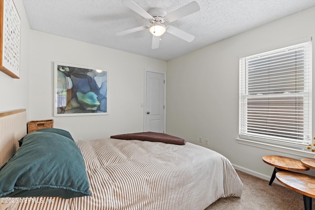 1578 Linkside Dr, Atlantic Beach, FL 32233 - carpeted bedroom with a textured ceiling and ceiling fan