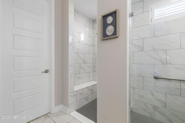 7 Los Lagos Blvd, Palm Coast, FL 32137 - full bathroom featuring marble look tiles and walk in shower