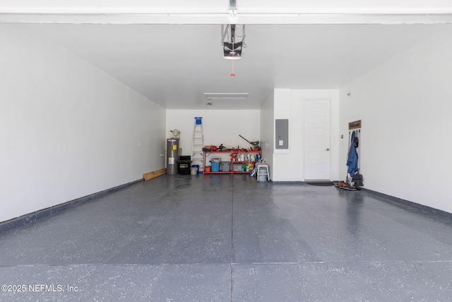 7 Los Lagos Blvd, Palm Coast, FL 32137 - garage with water heater, electric panel, and a garage door opener