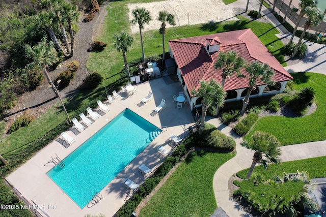 7 Los Lagos Blvd, Palm Coast, FL 32137 - view from above of property featuring a pool area