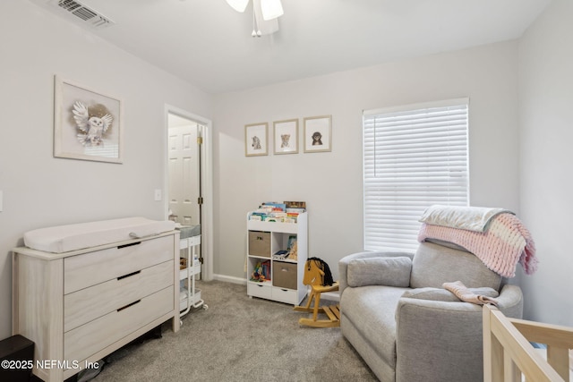 12581 Ashglen Dr N, Jacksonville, FL 32224 - sitting room with light colored carpet and a ceiling fan
