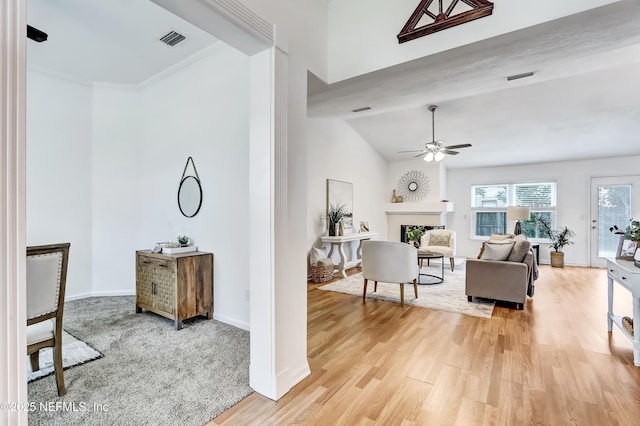 1803 Oakbreeze Ct, Jacksonville Beach, FL 32250 - hall with light wood-type flooring and lofted ceiling