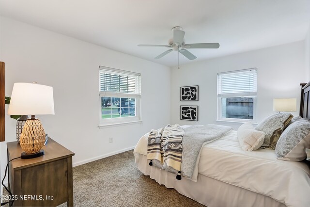 1803 Oakbreeze Ct, Jacksonville Beach, FL 32250 - bedroom featuring carpet floors and a ceiling fan