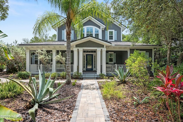 201 History Pl, Saint Augustine, FL 32095 - view of front of house featuring covered porch and roof with shingles