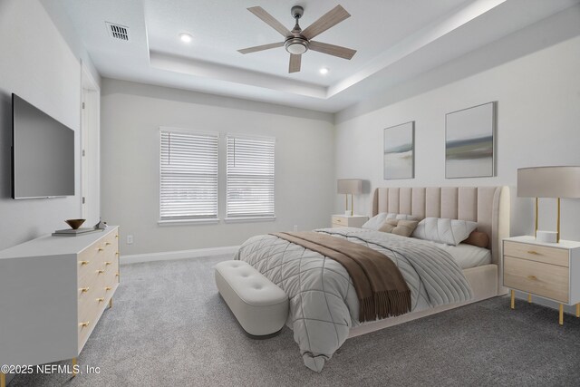 3491 Marsh Reserve Blvd, Jacksonville, FL 32224 - bedroom featuring carpet flooring, a raised ceiling, and recessed lighting
