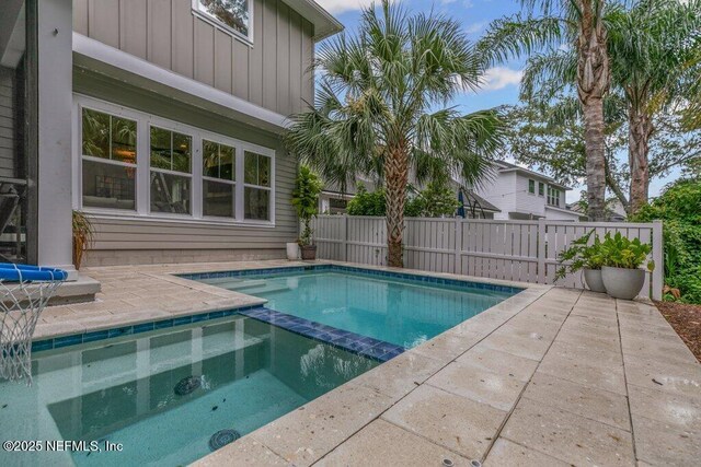 791 Paradise Ln, Atlantic Beach, FL 32233 - view of swimming pool with a patio area and a pool with connected hot tub