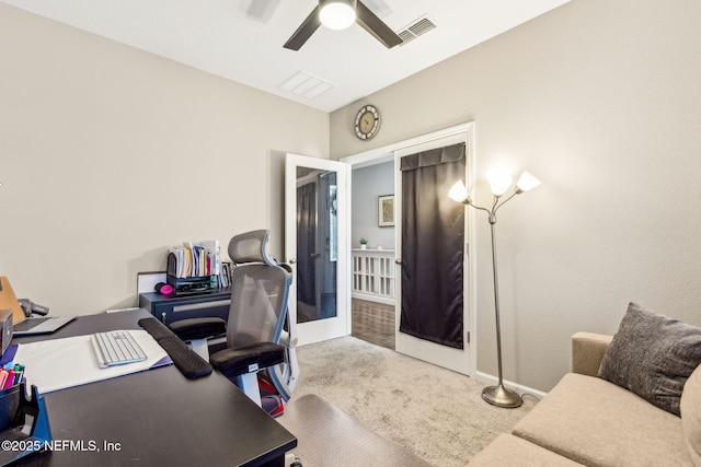 207 Hertford Bridge Way, Saint Johns, FL 32259 - carpeted office space with a ceiling fan and baseboards