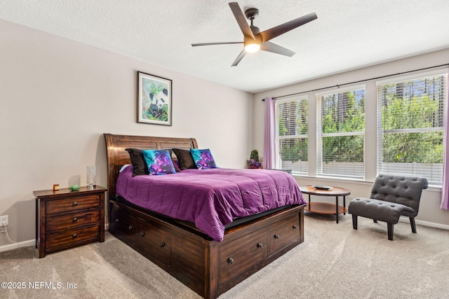 207 Hertford Bridge Way, Saint Johns, FL 32259 - bedroom with light carpet, a textured ceiling, and a ceiling fan