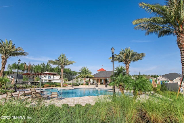 207 Hertford Bridge Way, Saint Johns, FL 32259 - community pool with a patio area and a residential view