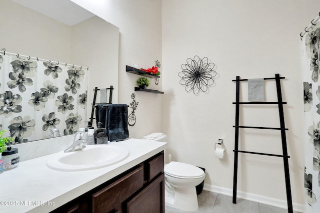 218 Larkin Pl Unit 101, Saint Johns, FL 32259 - full bathroom featuring vanity, tile patterned floors, and a shower with shower curtain