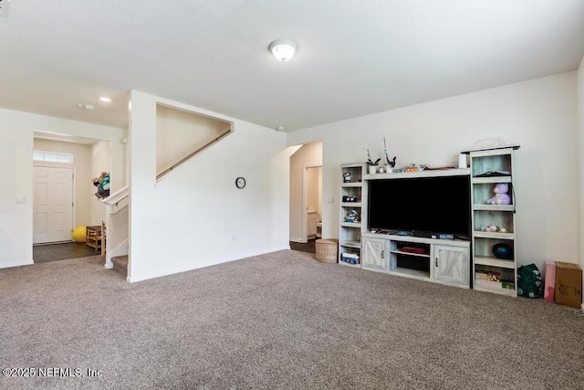 65490 Crested Heron Ct, Yulee, FL 32097 - living area with carpet flooring and stairway