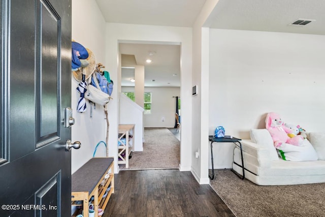 65490 Crested Heron Ct, Yulee, FL 32097 - entryway with dark wood-style floors and baseboards