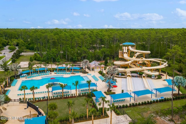 91 Paradise Valley Dr, Ponte Vedra, FL 32081 - view of pool with a wooded view