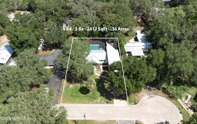 90 SE Forest St, Keystone Heights, FL 32656 - aerial view of property's location with property parcel outlined