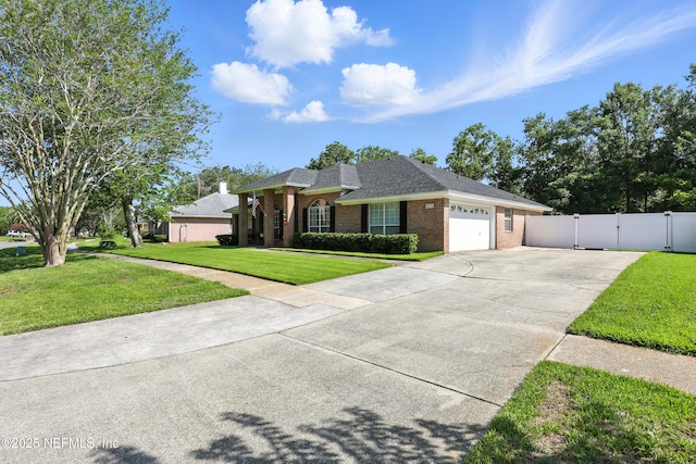 3172 Twilight Ct, Middleburg, FL 32068 - single story home with concrete driveway, a gate, a garage, brick siding, and roof with shingles