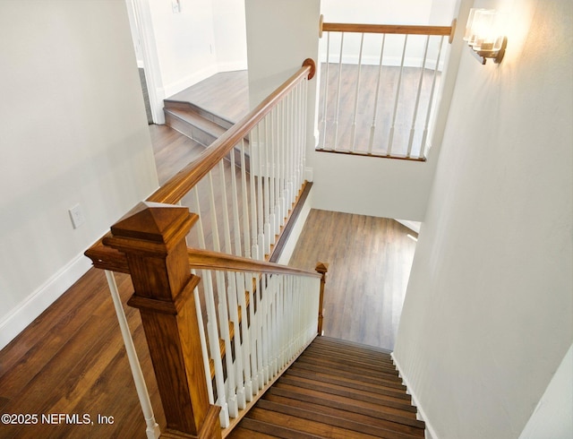 6615 Camelot Ct, Keystone Heights, FL 32656 - staircase with wood finished floors and baseboards