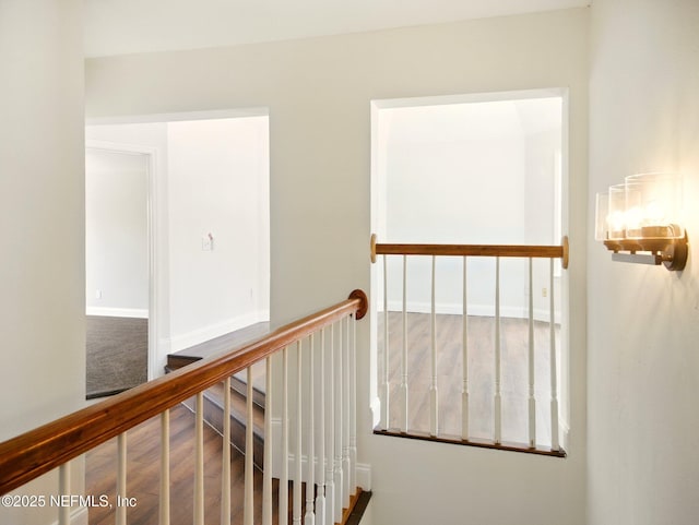 6615 Camelot Ct, Keystone Heights, FL 32656 - hall featuring an upstairs landing and wood finished floors