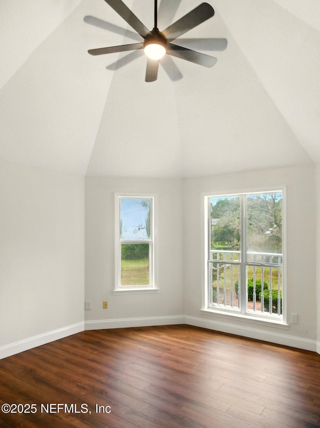 6615 Camelot Ct, Keystone Heights, FL 32656 - bonus room featuring lofted ceiling, wood finished floors, and a ceiling fan