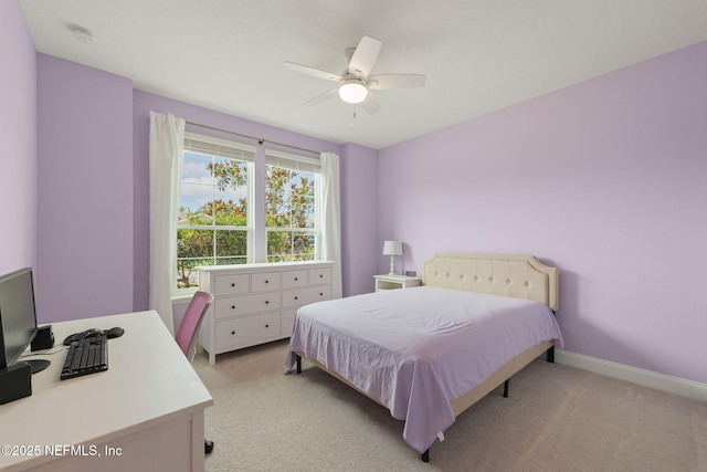 37 Tobago Ln, Saint Augustine, FL 32092 - bedroom featuring light carpet, a desk, and ceiling fan