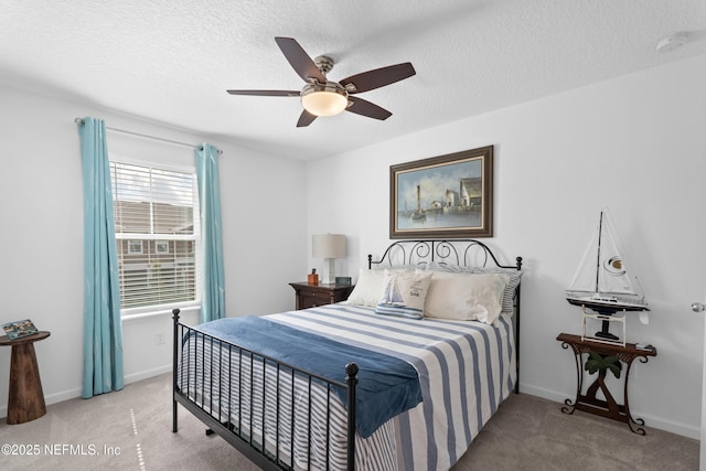 67 Carmella Ct, Saint Augustine, FL 32092 - bedroom with carpet, a textured ceiling, and a ceiling fan
