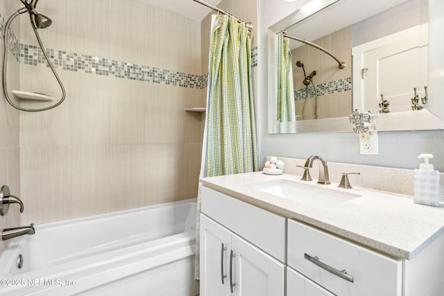 111 S 4th St, Fernandina Beach, FL 32034 - bathroom featuring vanity and shower / bathtub combination with curtain