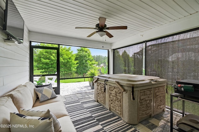 204 Bryson Dr, Fruit Cove, FL 32259 - sunroom featuring outdoor lounge area and a ceiling fan