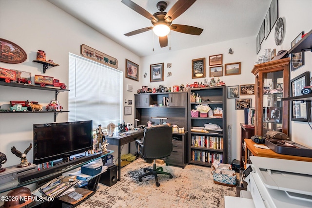 5 Bud Hollow Dr, Palm Coast, FL 32137 - office area featuring ceiling fan