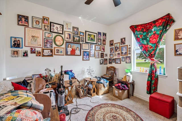 5 Bud Hollow Dr, Palm Coast, FL 32137 - rec room featuring carpet floors and ceiling fan