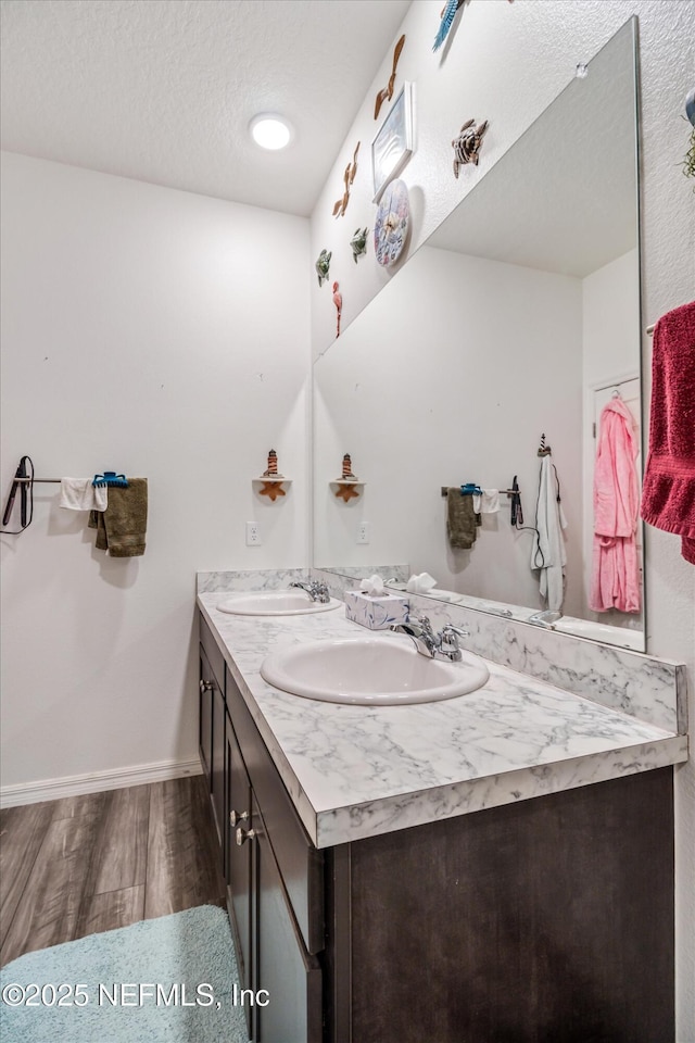 5 Bud Hollow Dr, Palm Coast, FL 32137 - bathroom featuring wood finished floors and double vanity
