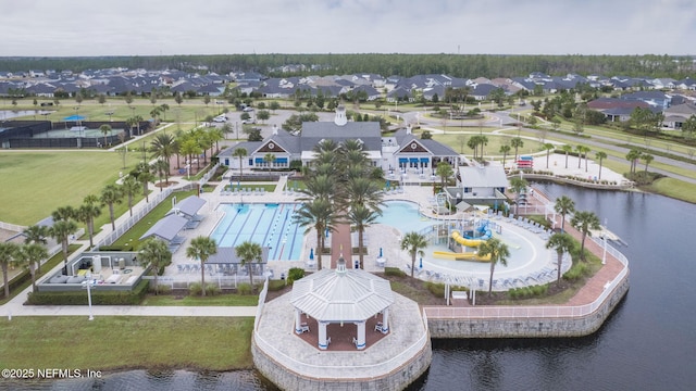73 Ripple Rd, Saint Johns, FL 32095 - aerial perspective of suburban area with a pool and a large body of water