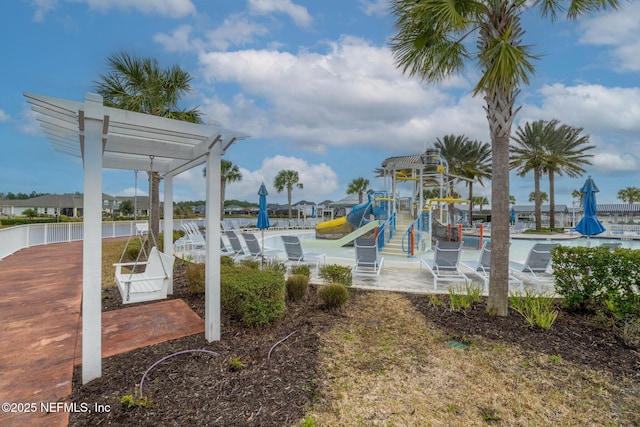 73 Ripple Rd, Saint Johns, FL 32095 - dock area featuring a pergola
