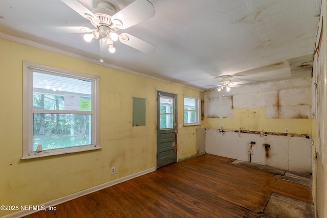 226 Six Pond Trl, Green Cove Springs, FL 32043 - spare room featuring ceiling fan, wood finished floors, and ornamental molding