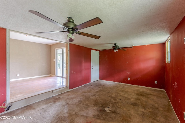 226 Six Pond Trl, Green Cove Springs, FL 32043 - carpeted empty room with ceiling fan and a textured ceiling