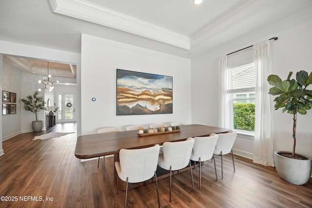 959 Crosswater Lake Dr, Ponte Vedra, FL 32081 - dining room with a tray ceiling, ornamental molding, healthy amount of natural light, wood finished floors, and recessed lighting