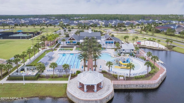 386 Whirlwind Pl, Saint Johns, FL 32095 - aerial view of residential area featuring a pool and a nearby body of water