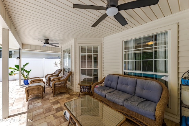 4521 Deep River Way E, Jacksonville, FL 32224 - view of patio with a ceiling fan and an outdoor hangout area
