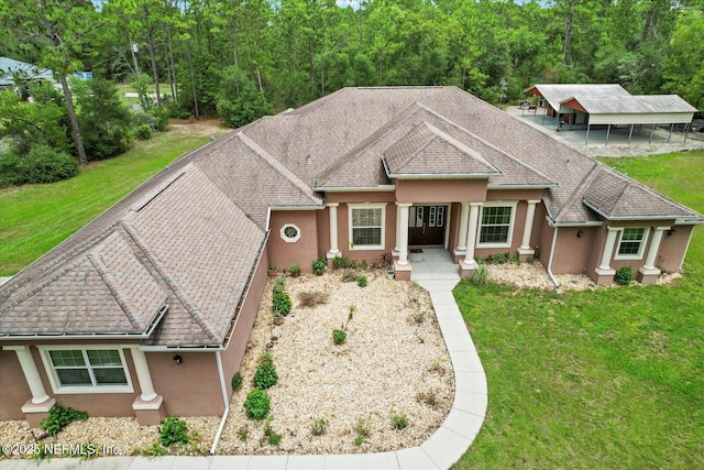 3728 W Florentine Dr, Citrus Springs, FL 34433 - view of front of property with stucco siding and a front yard