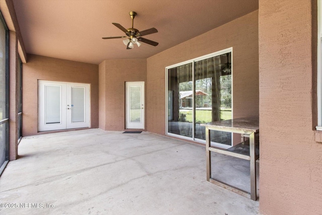 3728 W Florentine Dr, Citrus Springs, FL 34433 - view of patio / terrace featuring ceiling fan and french doors