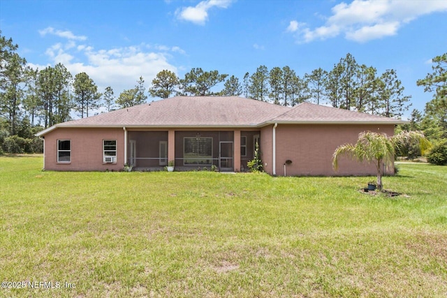 3728 W Florentine Dr, Citrus Springs, FL 34433 - back of property featuring a lawn and a sunroom