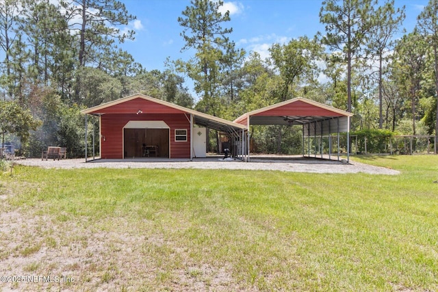 3728 W Florentine Dr, Citrus Springs, FL 34433 - view of grassy yard featuring an outdoor structure and a garage